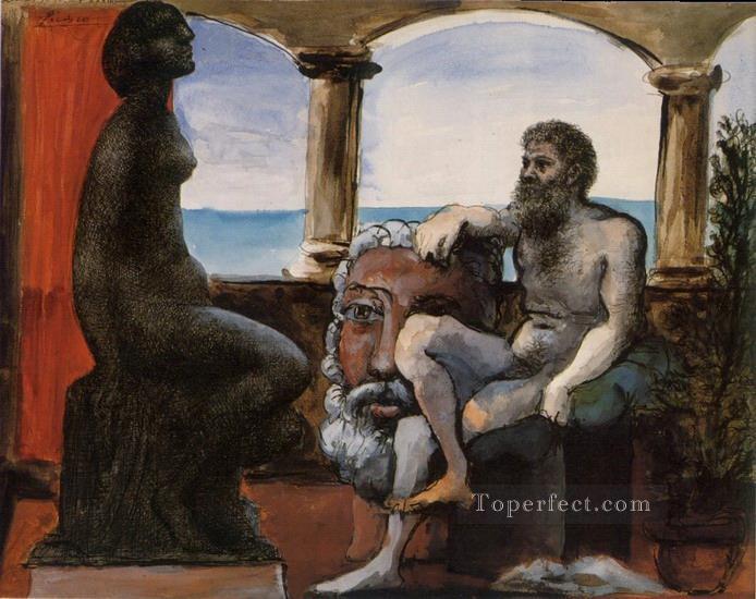 彫刻家とその像 1933年 パブロ・ピカソ油絵